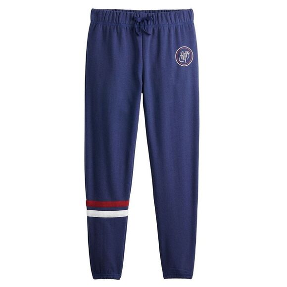 Warner Bros. Blue Sweatpants with Red and White Stripes - Picture 1 of 7